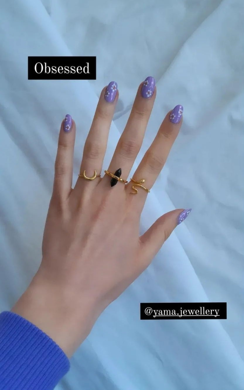 Ring pointed crystal silver