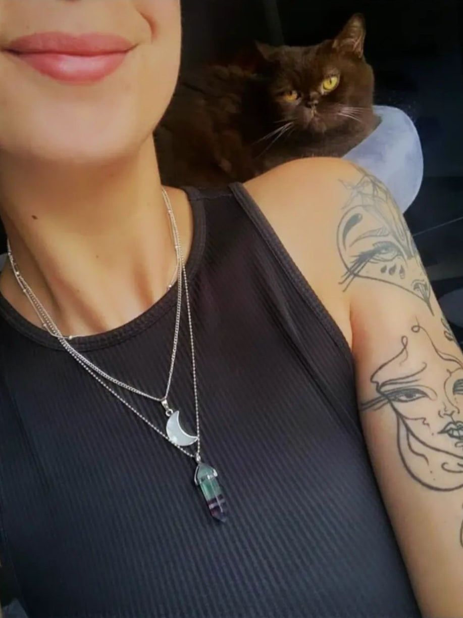 MOON silver necklace