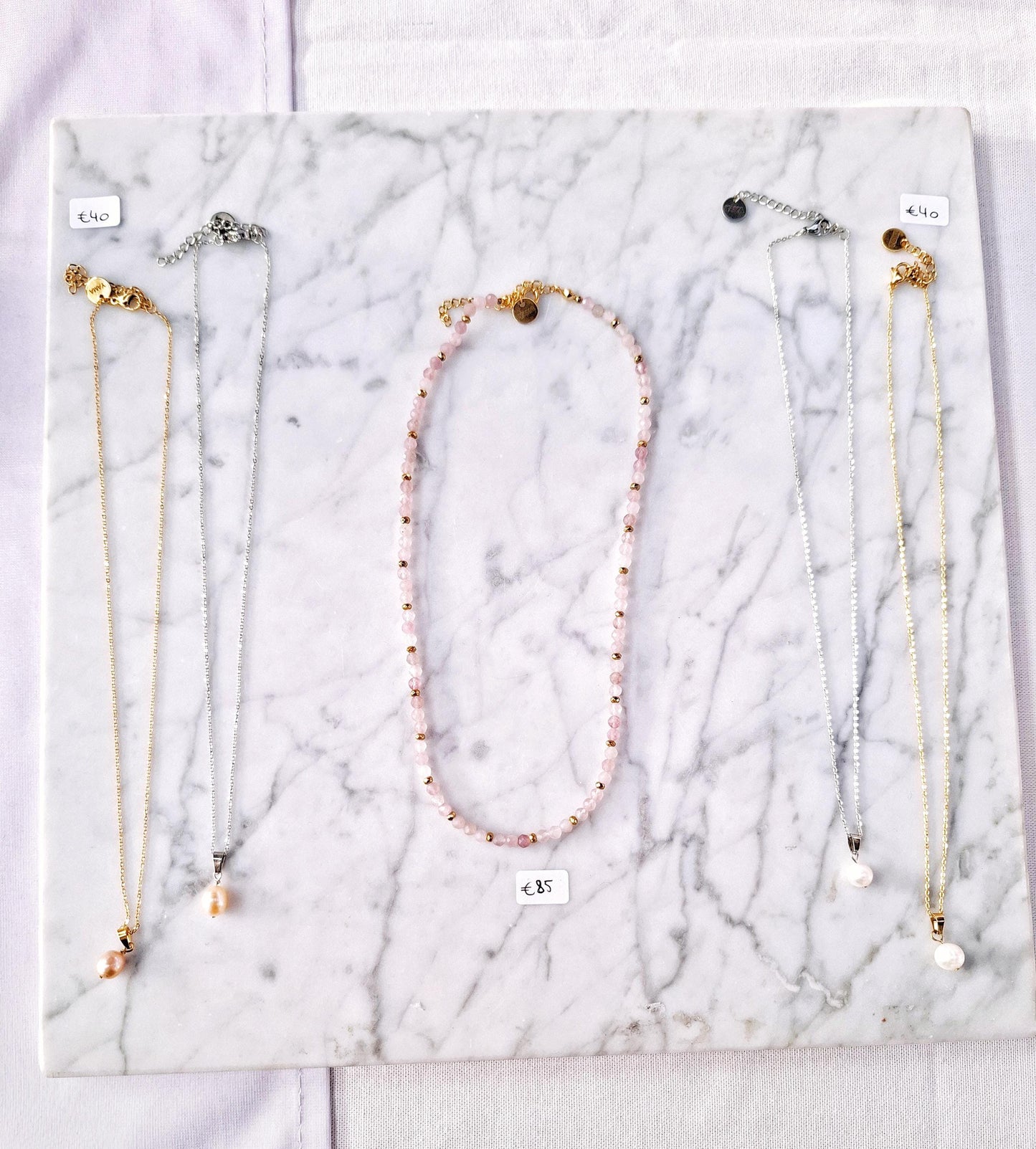 The Pink One - Necklace in silver or gold