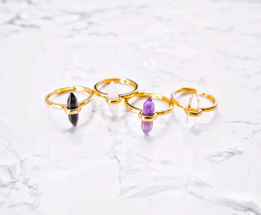 Ring pointed crystal gold