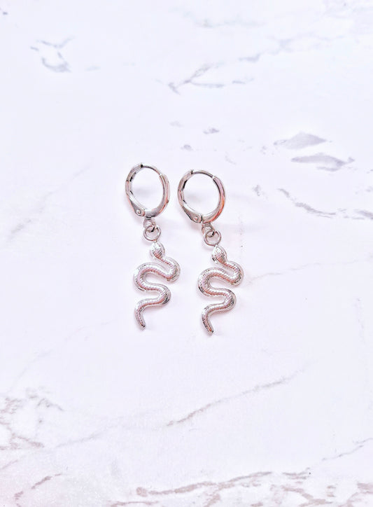 Snake earrings silver