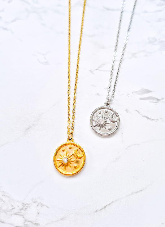 Celeste silver or gold necklace