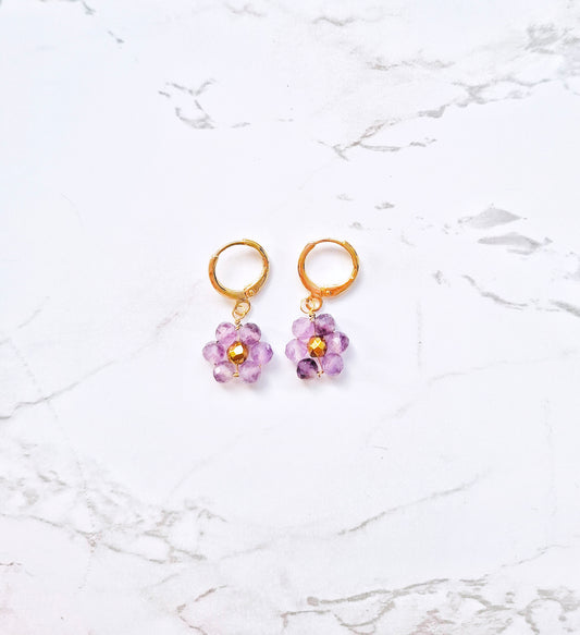 Flower Girl - Earrings - Amethyst