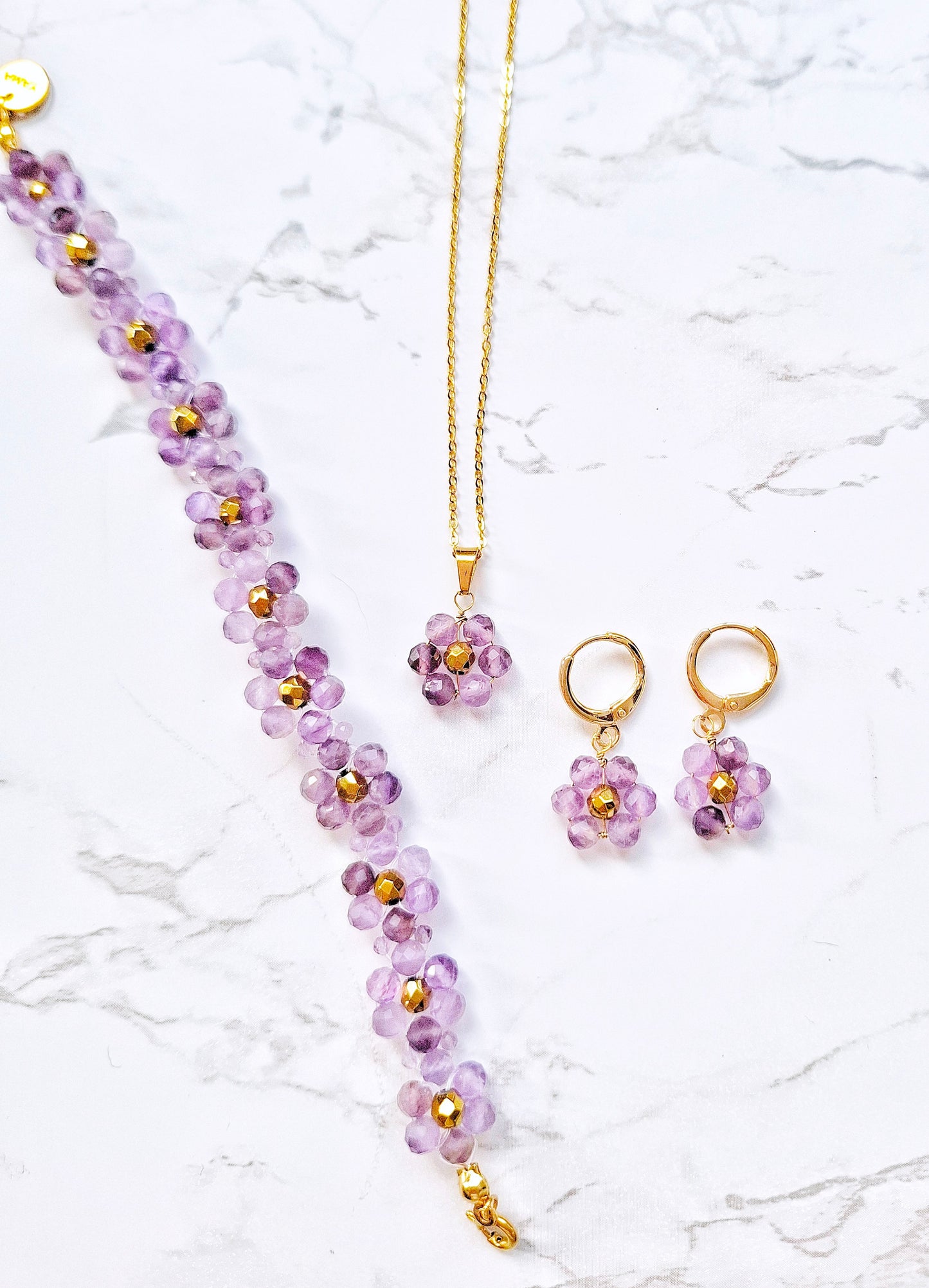 Flower Girl - Earrings - Amethyst
