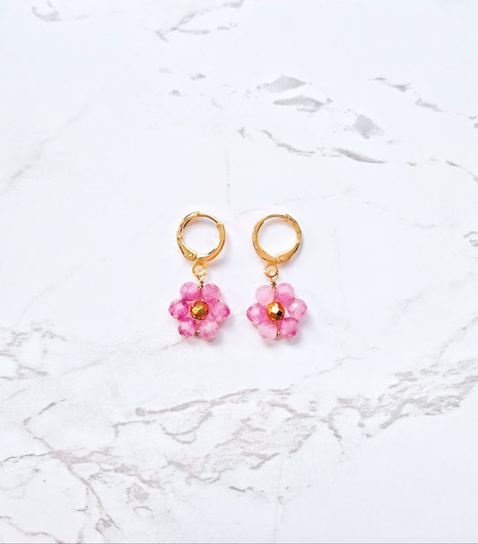 Flower Girl - Earrings - pink Tourmaline