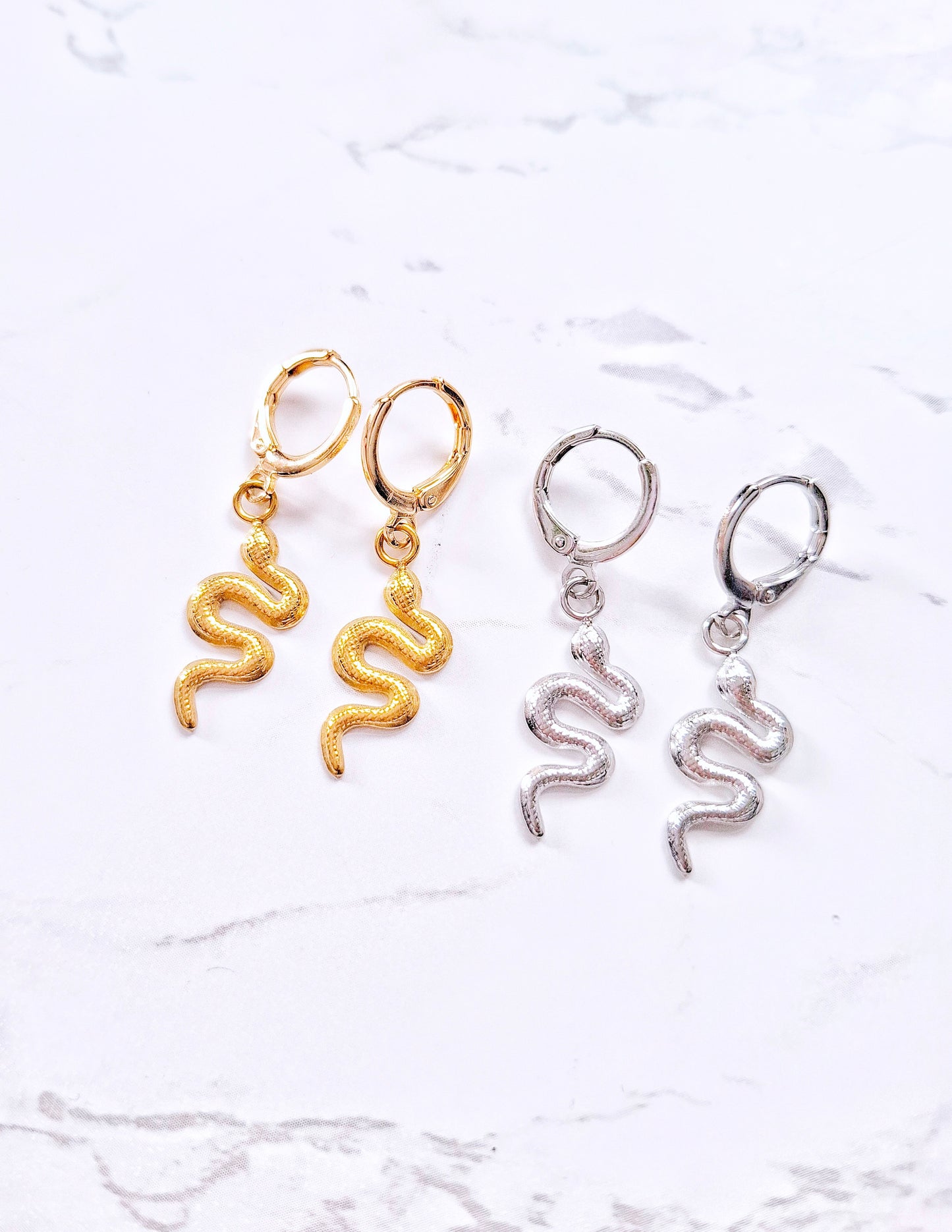 Snake earrings silver