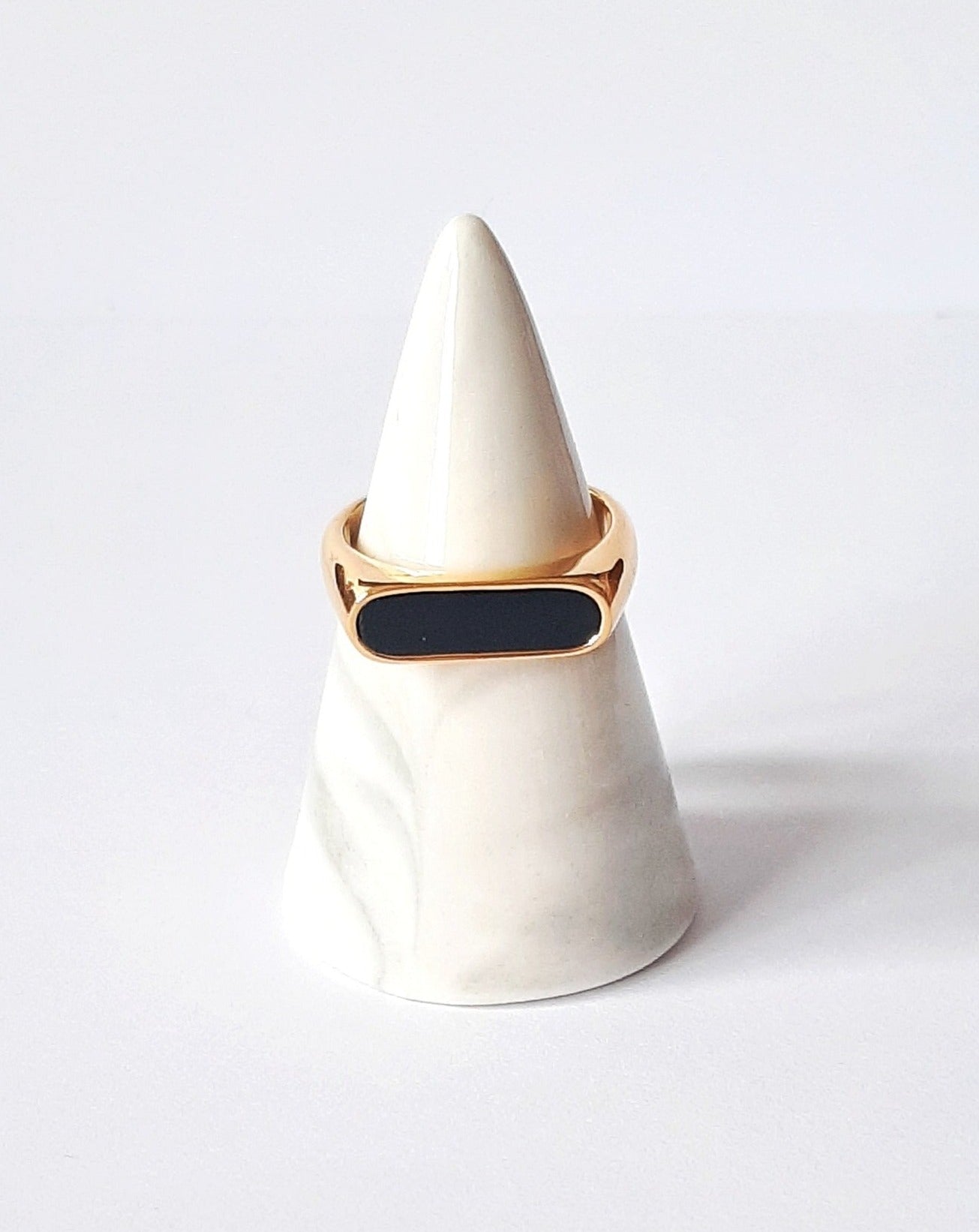 Ring Shelly Obsidian (gold)