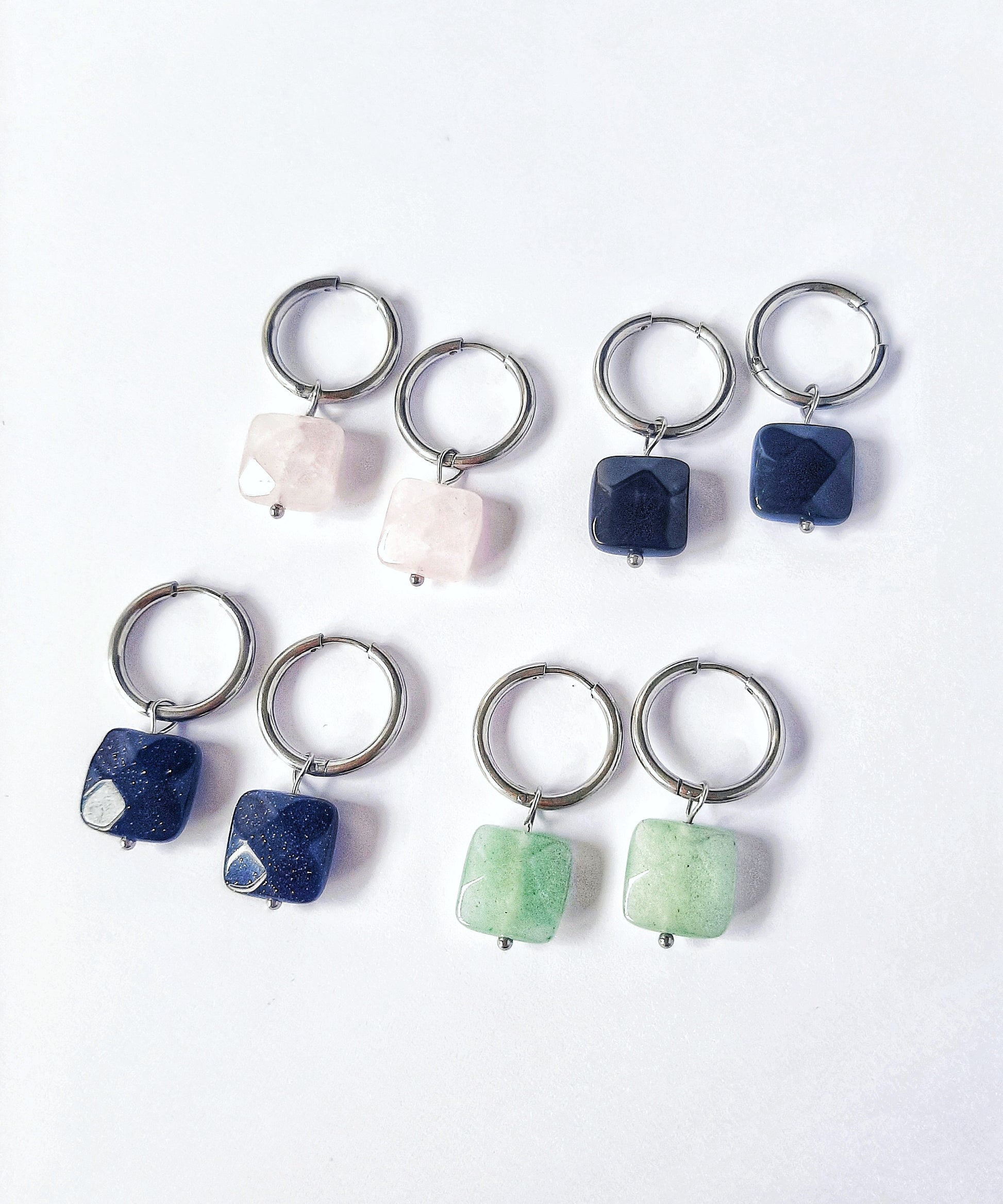 Ori earrings silver Rose Quartz - Main Image