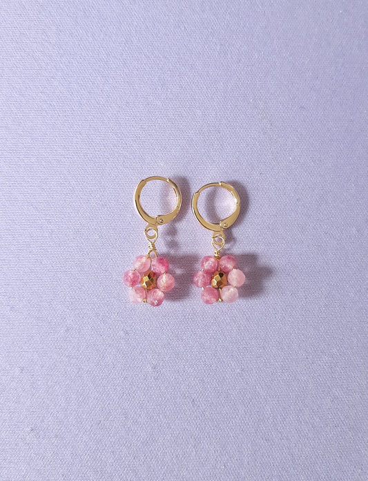 Flower Girl - Earrings - pink Tourmaline