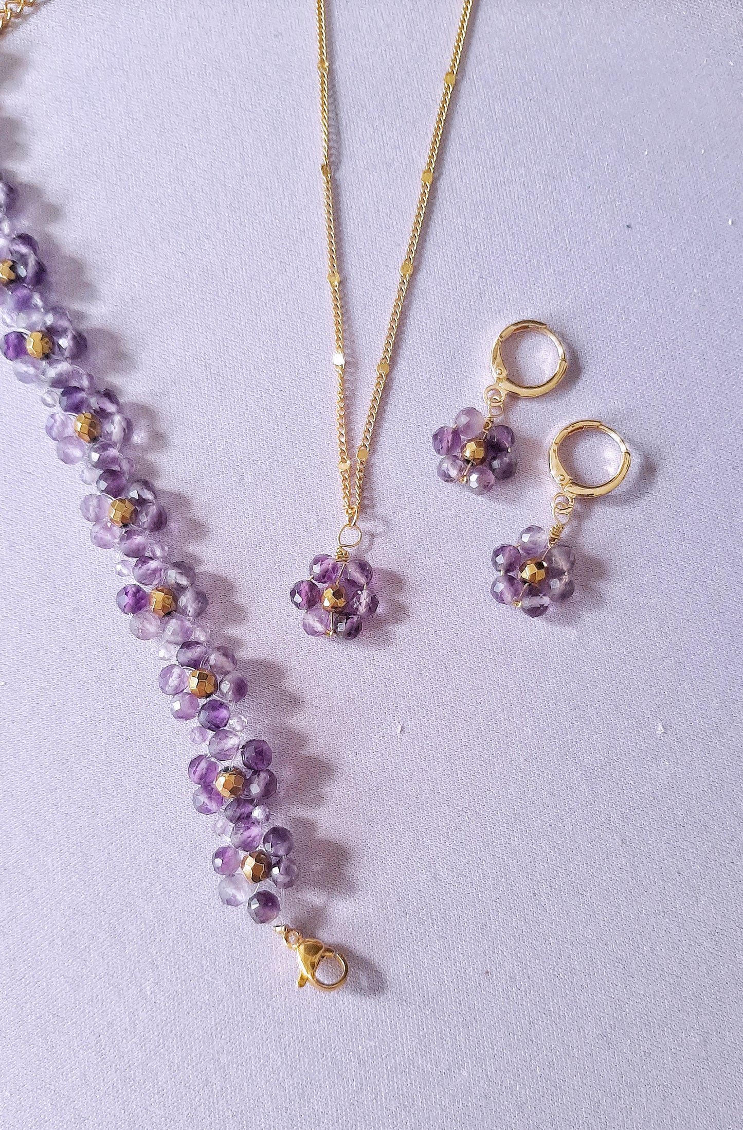 Flower Girl - Earrings - Amethyst