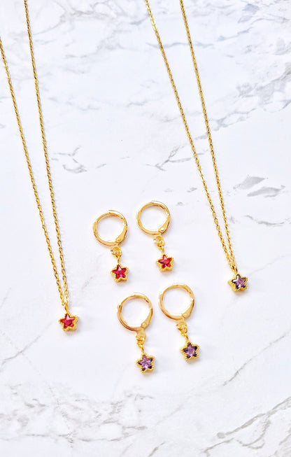 Star purple or pink necklace