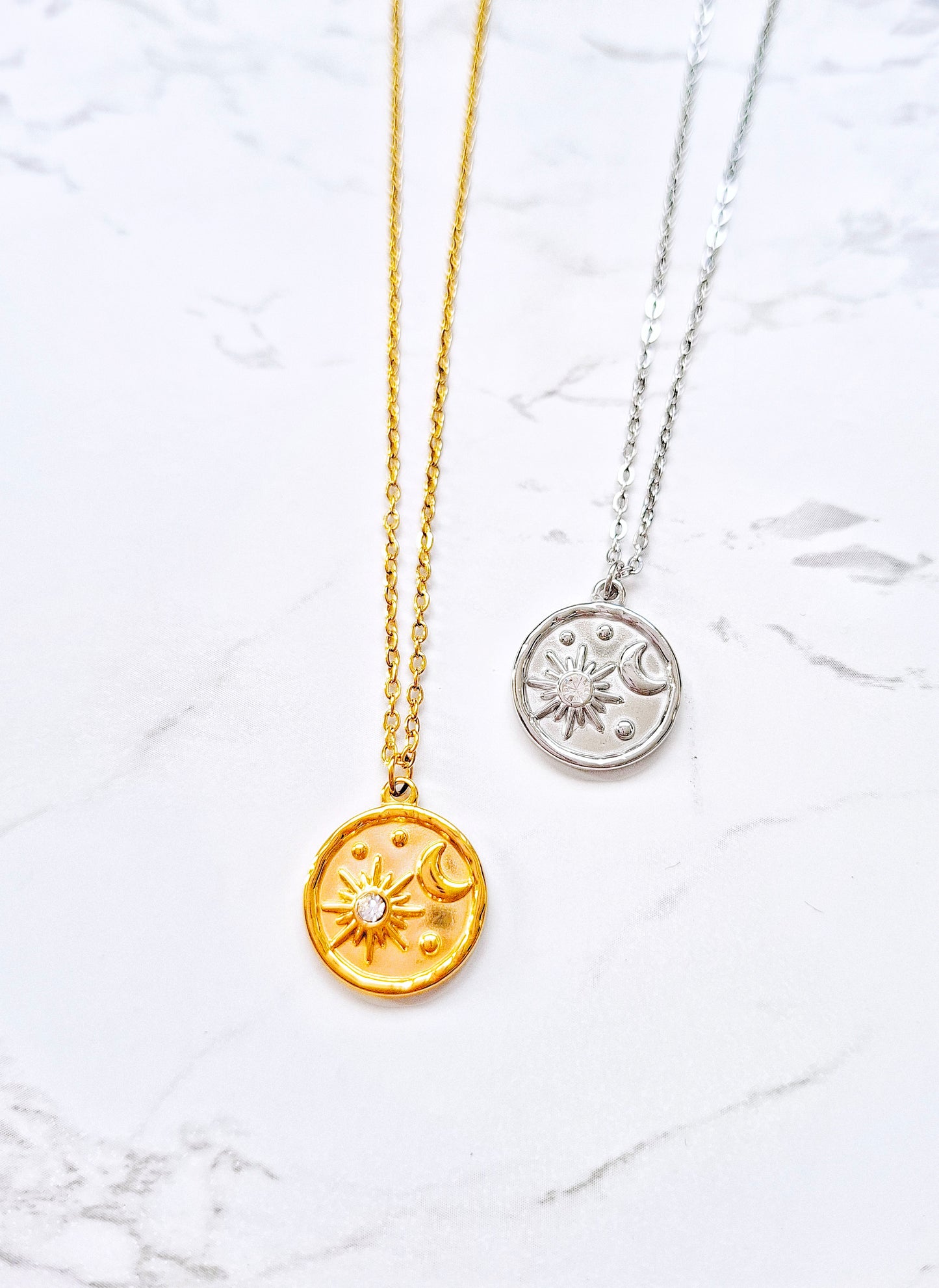 Celeste silver or gold necklace