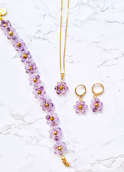 Flower Girl - Earrings - Amethyst