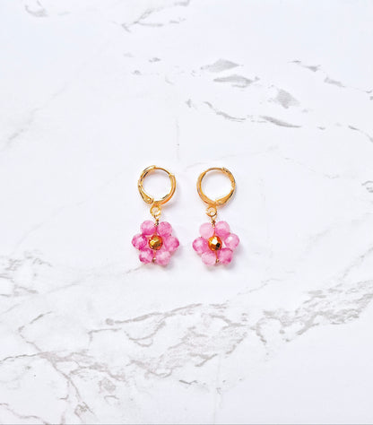 Flower Girl - Earrings - pink Tourmaline