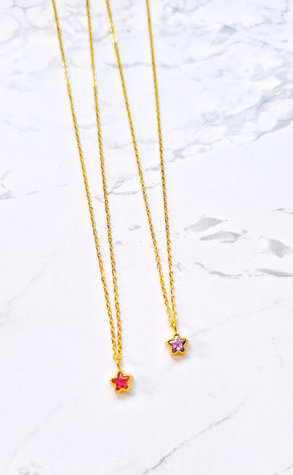 Star purple or pink necklace