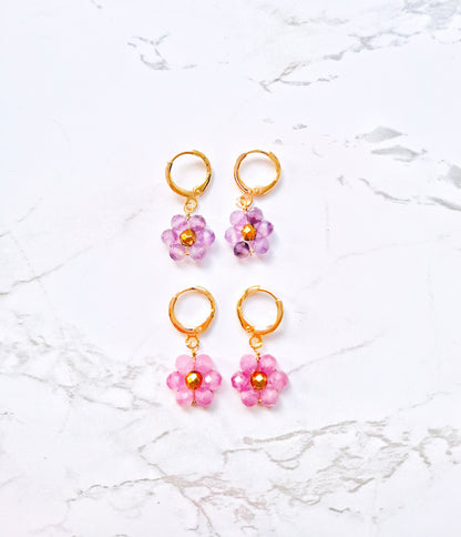 Flower Girl - Earrings - Amethyst