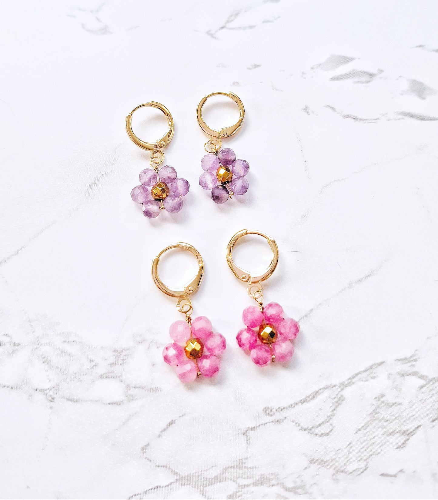 Flower Girl - Earrings - pink Tourmaline