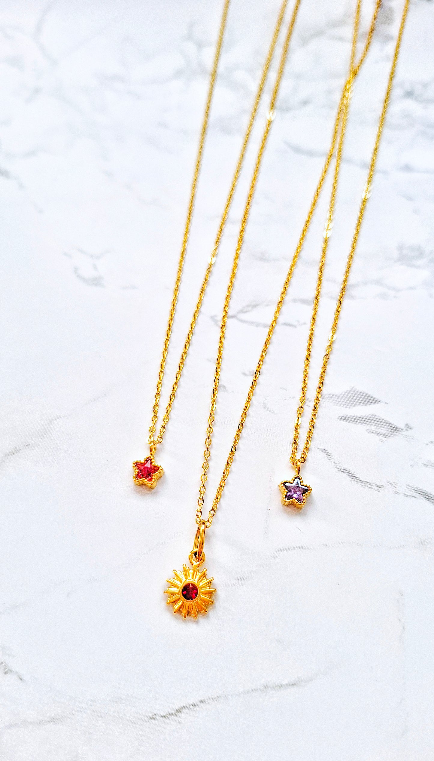 Star purple or pink necklace