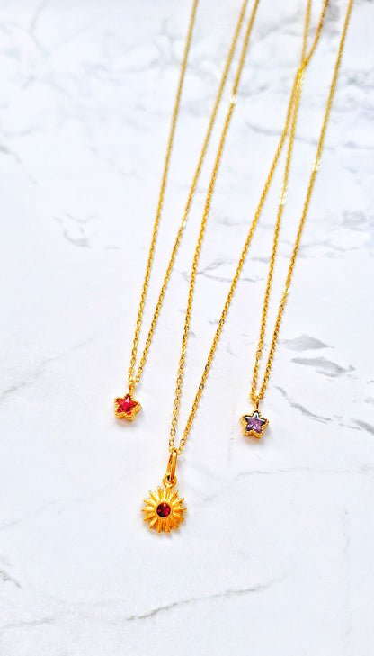 Star purple or pink necklace