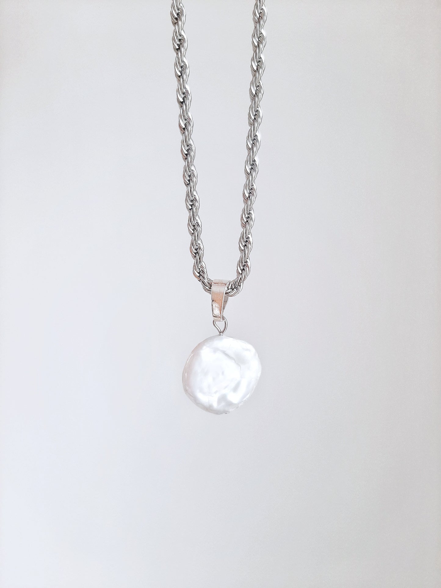 Perla pink silver necklace