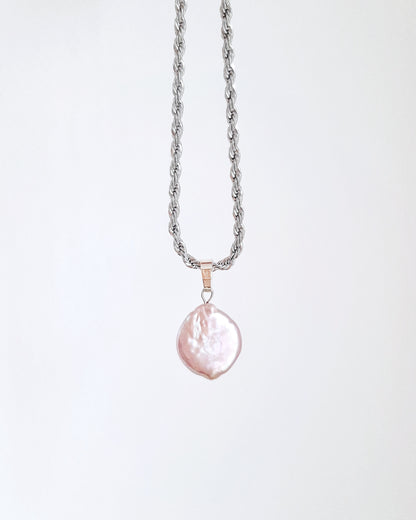 Perla pink silver necklace