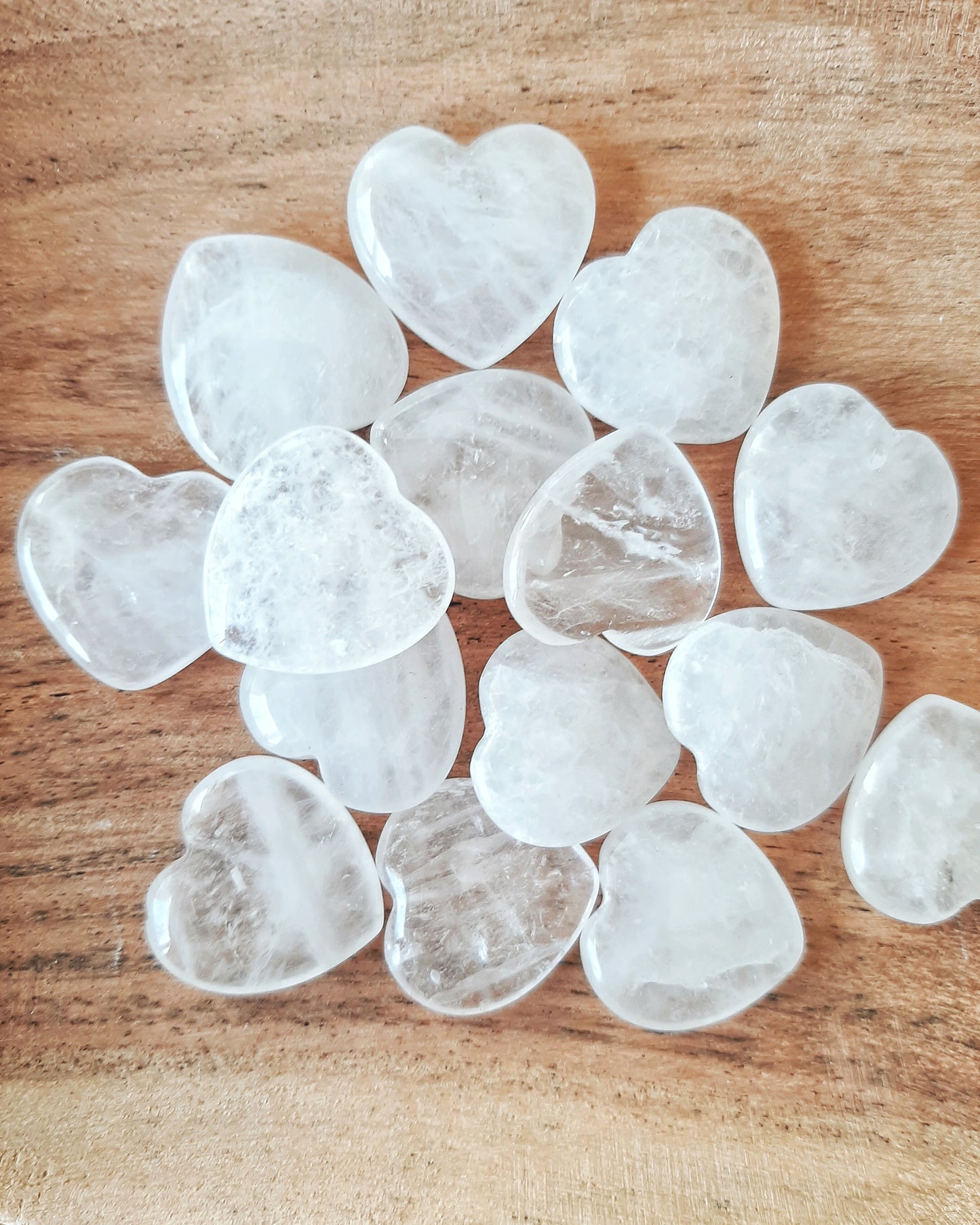 Hearts - Clear Quartz